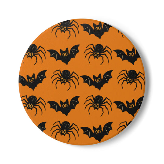 Halloween Spider &amp; Bat Ceramic Coaster