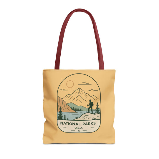 National Parks Hiking Tote Bag — USA Outdoor Adventure Canvas Tote