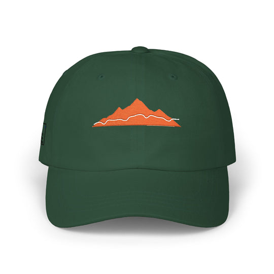 Orange Mountain Dad Cap — Minimal Embroidered Outdoor Hat