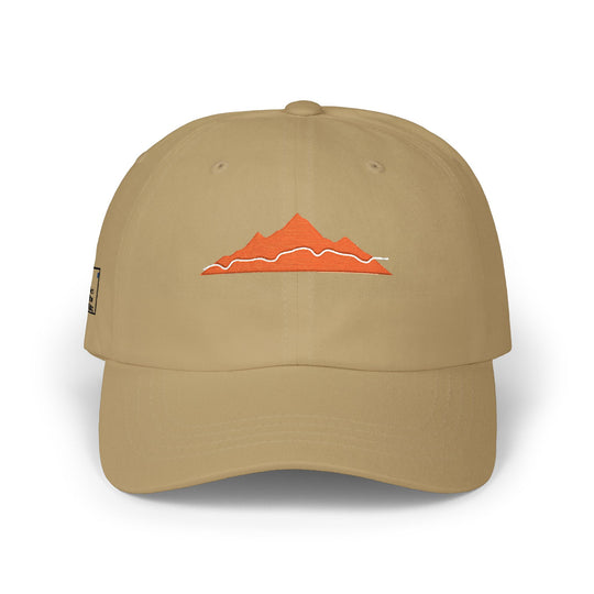 Orange Mountain Dad Cap — Minimal Embroidered Outdoor Hat