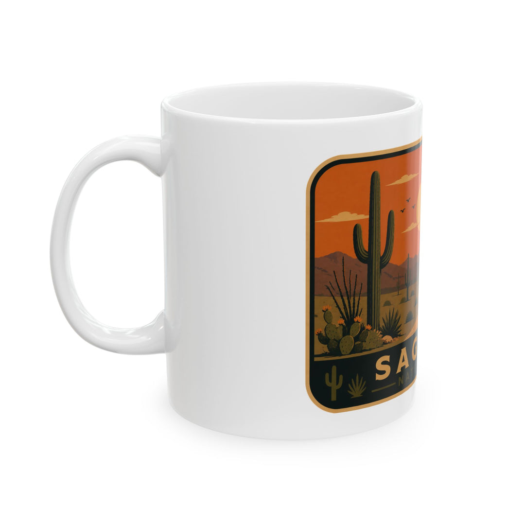 Saguaro National Park Sunset Ceramic Mug – Desert Landscape Coffee Cup (11oz, 15oz)